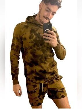 Lululemon Textured Tech Diamond Dye Gold Pullover Hoodie Size Men’s M